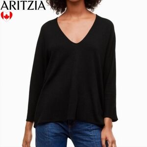 🇨🇦 Aritzia Wilfred Free Aneta Black Long Sleeve Knit T-Shirt